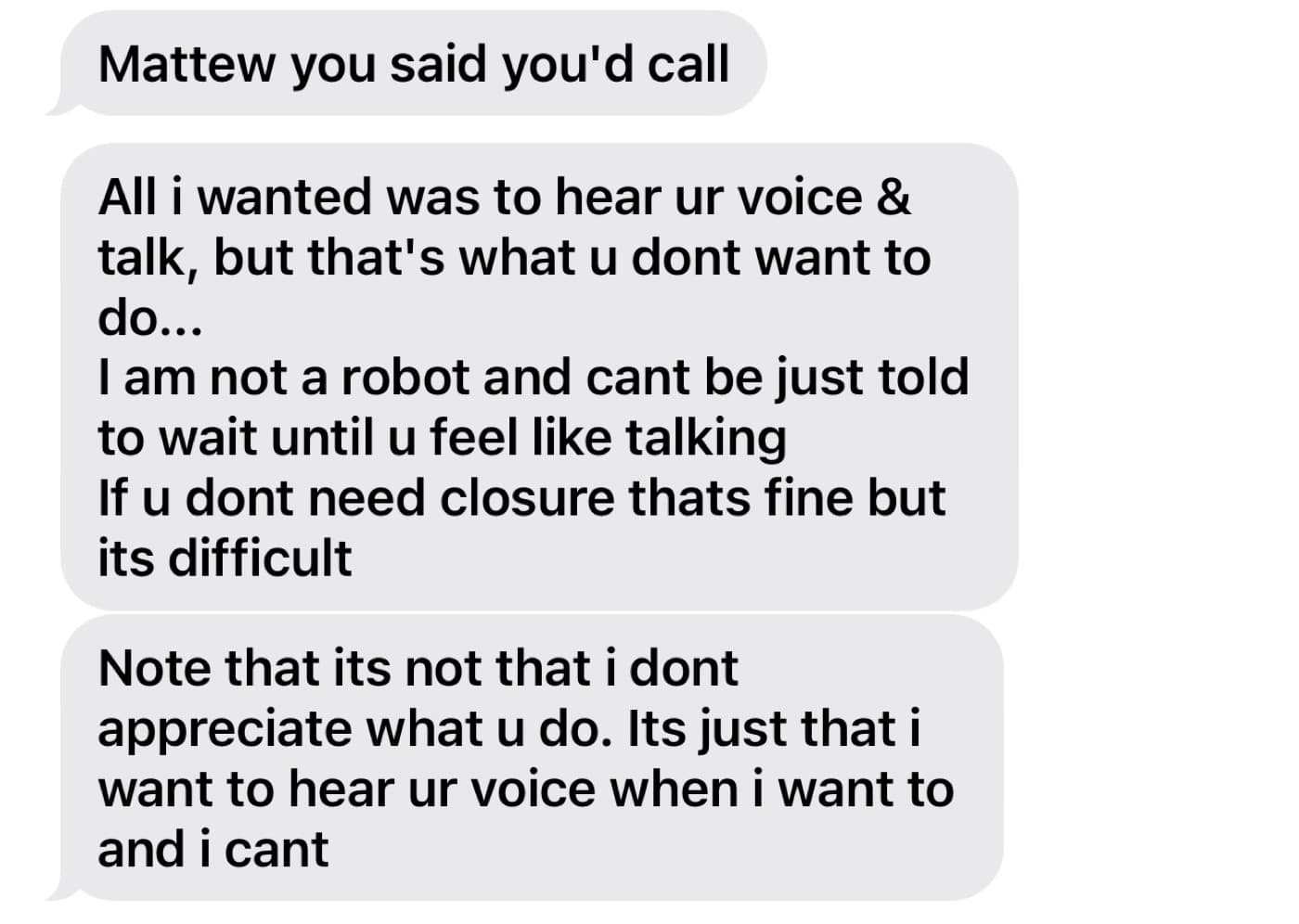 iMessage emotional needs consistent communication